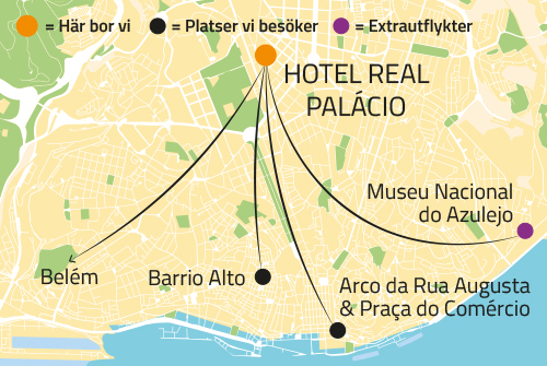 Geografisk karta ver Lissabon
